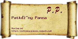 Patkány Panna névjegykártya